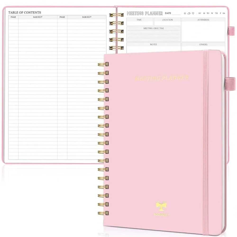 Pink Meeting Planner Notebook